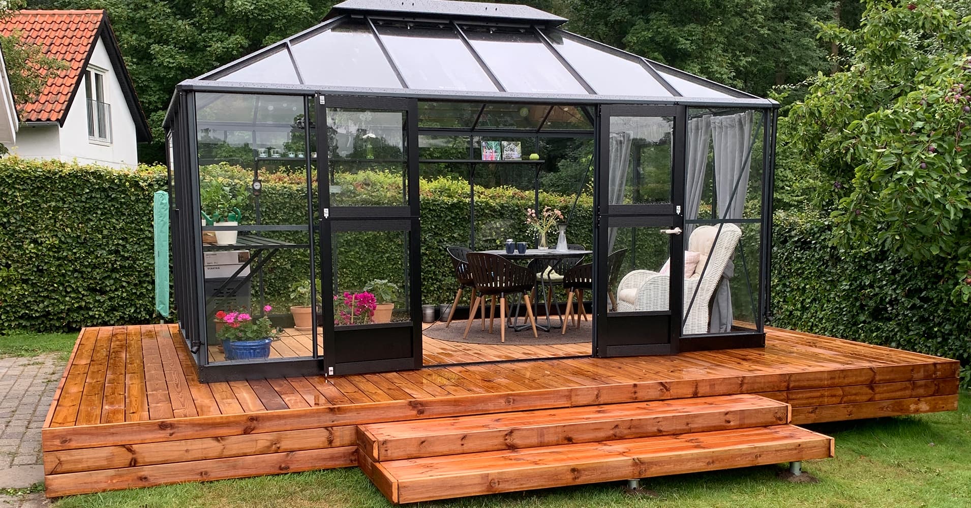 Skruefundament til terrasse og orangeri